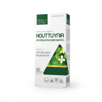 Hutujnija - Biljka Kameleon (Houttuynia Cordata) Kapsule 520 mg Medica Herbs - 60 Kapsula