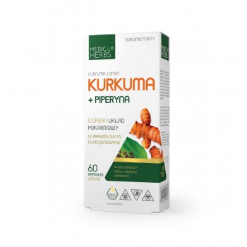 KURKUMA + Piperin Kapsule 605 mg (95% Piperin) Medica Herbs - 60 Kapsula