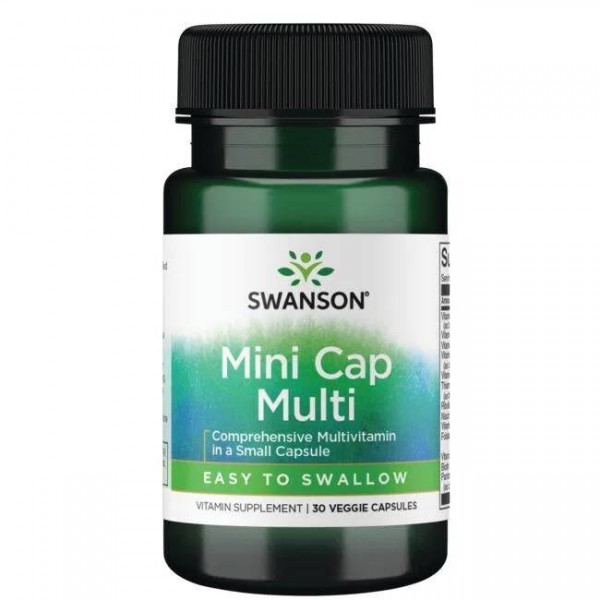 Multivitamin Kompleks - Swanson Daily Mini Cap Multi - Vitamin Complex - 30 Vege Kapsula