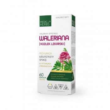 VALERIJANA Ekstrakt ( Valeriana, Valerian Root, Ljekoviti Odoljen ) Kapsule 300 mg Medica Herbs - 60 Kapsula