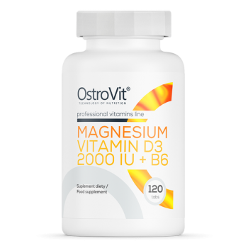MAGNEZIJ + Vitamin D3 2000 + Vitamin B6 ( Magnesium, D3, B6) Tablete OstroVit - 120 Tableta