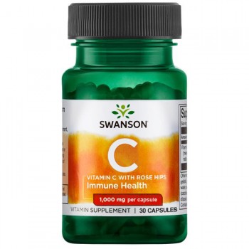 Vitamin C 1000 mg + Ekstrakt Šipka (Rose Hips) Kapsule Swanson - 30 Kapsula