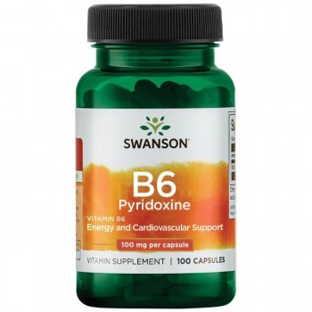 Vitamin B6 Piridoksin HCL (Pyridoxine HCI) Swanson Kapsule - 100 Kapsula