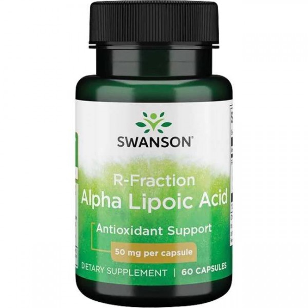 AKCIJA! R-ALA - R-frakcija Alfa Lipoična Kiselina Kapsule Swanson 50 mg - 60 Kapsula NAJBOLJE UPOTRIJEBITI DO 30.11.2025.