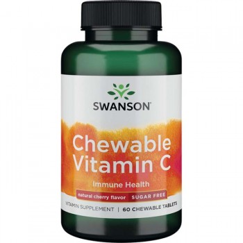 Nekiseli - Puferirani Vitamin C Tablete Swanson - Chewable Vitamin C 500 mg - 60 Tableta Za Žvakanje