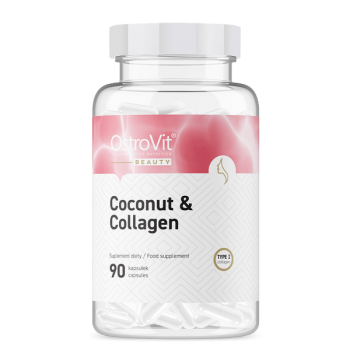 Coconut MCT Oil & Marine Collagen - Kokosovo MCT Ulje i Morski (Riblji) Kolagen Kapsule + Vitamin C OstroVit - 90 Kapsula