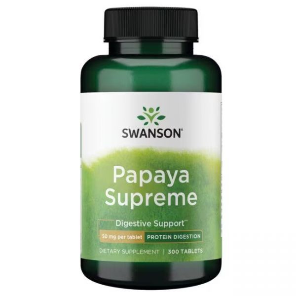 Papaya Supreme (Papaja, Papain) Tablete Swanson - 50 mg 300 Tableta Papaya Supreme (Papaja, Papain) Tablete Swanson - 50 mg 300 Tableta