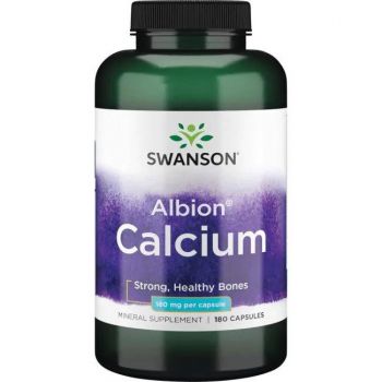 Albion Calcium - Kalcij Kapsule 180 mg Swanson - 180 Kapsula - Najbolje upotrijebiti do kraja: 09/2024
