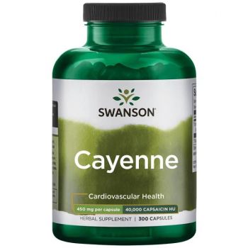 Premium Cayenne Pepper (Kapsaicin) - Kajenski Papar Swanson 40000 SHU Kapsule - 300 Kapsula