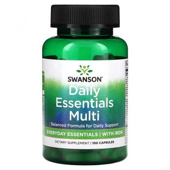 Daily Essentials Multi With Iron - Multi Vitamin i Mineral Swanson Kapsule - 100 Kapsula