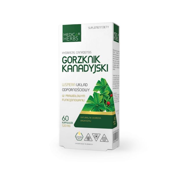 Kanadska Žutika, Goldenseal 520 mg Kapsule - Medica Herbs - 60 Kapsula
