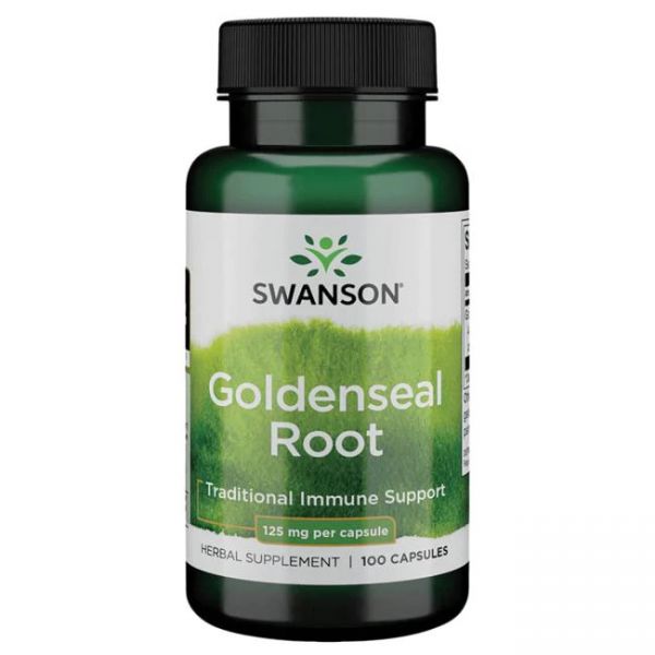 GOLDENSEAL ROOT Extract - Kanadska Žutika Korijen Ekstrakt Swanson Kapsule 125 mg - 100 Kapsula