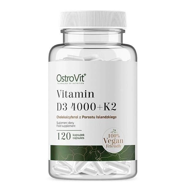Prirodni Vitamin D3 4000 IU + K2 VEGE Kapsule OstroVit - 120 Kapsula