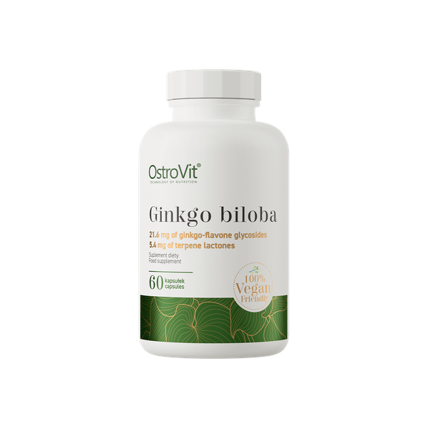 AKCIJA! GINKO - Ginkgo Biloba 90 mg Kapsule OstroVit - 60 VEGE Kapsula NAJBOLJE UPOTRIJEBITI DO 10.08.2026.