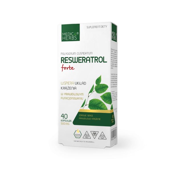 RESVERATROL FORTE Kapsule 500 mg ekstrakta - 250 mg resveratrola - 40 Kapsula