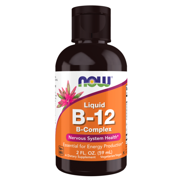 Tekući Vitamin B12 + B Kompleks (Liquid B-12 B-Complex) NOW Foods 59 ml