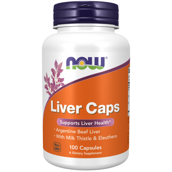 LIVER CAPS NOW FOODS - Argentinska Sušena Goveđa Jetra + Sikavica + Sibirski Ginseng