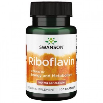 AKCIJA! RIBOFLAVIN - Vitamin B2 Kapsule Swanson 100 mg - 100 Kapsula NAJBOLJE UPOTRIJEBITI DO 31.10.2025.