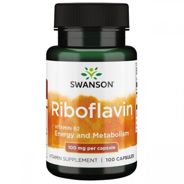 AKCIJA! RIBOFLAVIN - Vitamin B2 Kapsule Swanson 100 mg - 100 Kapsula NAJBOLJE UPOTRIJEBITI DO 31.10.2025.