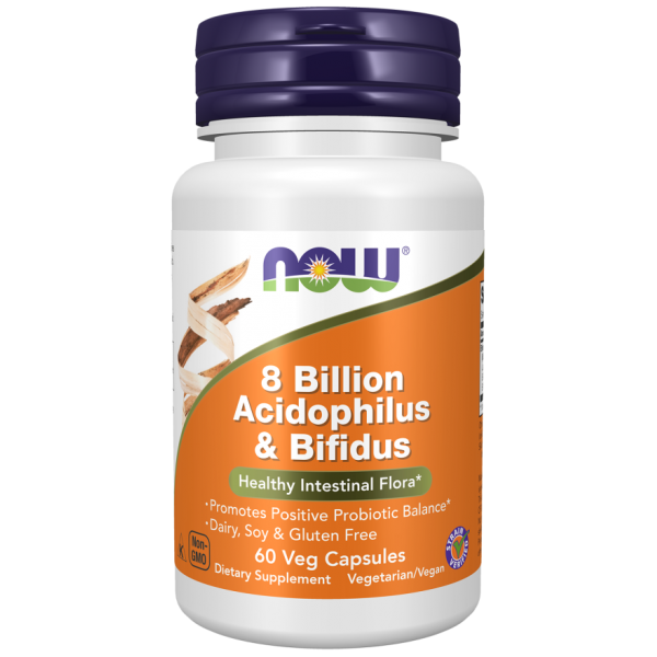 PROBIOTIK 8 Billion Acidophilus & Bifidus NOW Foods Veganske Kapsule - 60 Kapsula