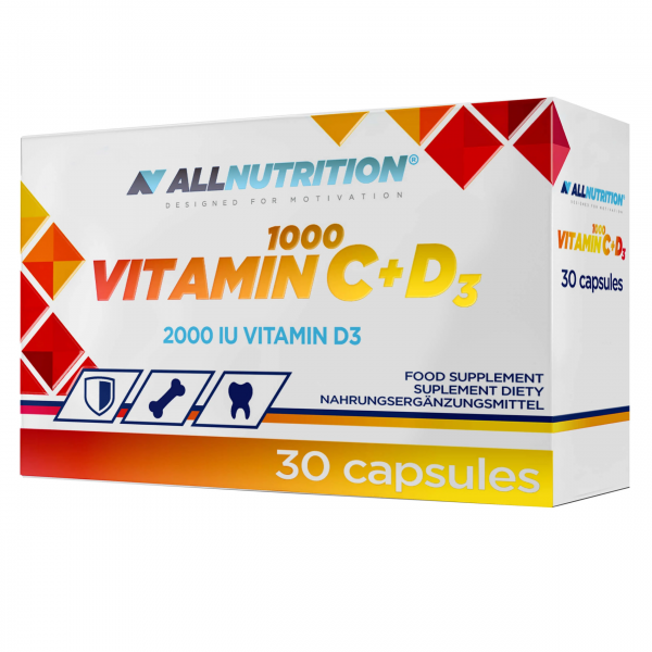 Vitamin C 1000 mg + D3 2000IU (50 mcg) Kapsule ALL NUTRITION - 30 Kapsula