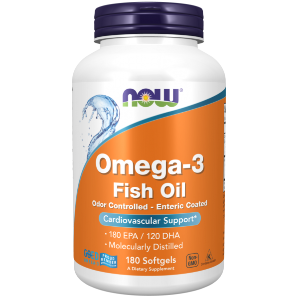 AKCIJA! OMEGA 3 ENTERIČKI OBLOŽENE - 1000 mg Softgel Kapsule NOW FOODS - 180 Kapsula NAJBOLJE UPOTRIJEBITI DO: 31.03.2026.