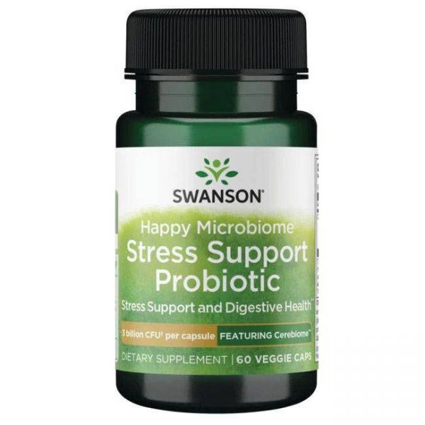 AKCIJA! PROBIOTIK Happy Microbiome Stress Support Probiotic Swanson - 60 VEGE kapsula NAJBOLJE UPOTRIJEBITI DO 31.05.2026.