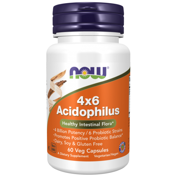 AKCIJA! PROBIOTIK 4X6 Acidophilus Probiotic NOW Foods Kapsule - 60 VEGE kapsula NAJBOLJE UPOTRIJEBITI DO 30.04.2026.