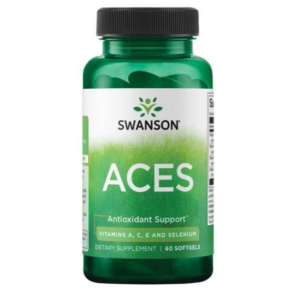 AKCIJA! Swanson ACES - Vitamini A, C, E i Mineral Selen Kapsule - 60 Softgel Kapsula NAJBOLJE UPOTRIJEBITI DO 31.07.2026.