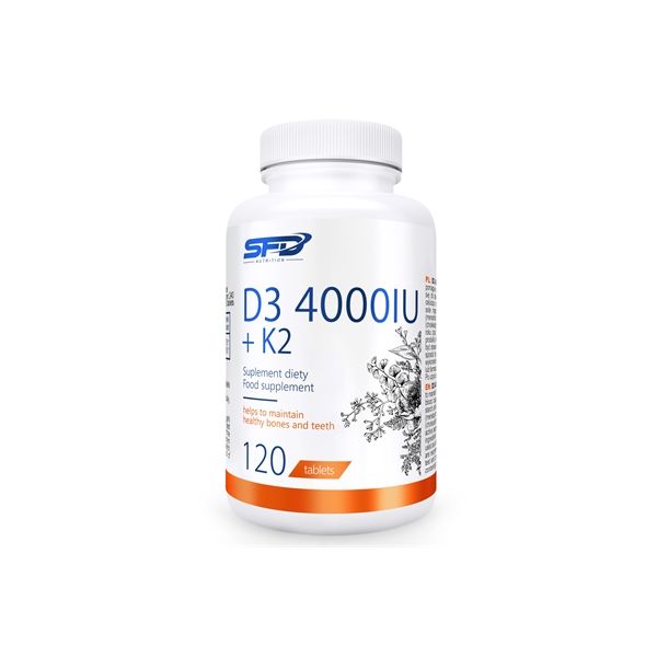 AKCIJA! Vitamin D3 4000IU + K2 Tablete SFD - 120 Tableta NAJBOLJE UPOTRIJEBITI DO 31.08.2026.