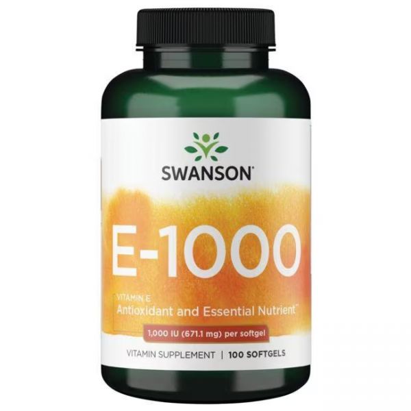 AKCIJA! PRIRODNI VITAMIN E 1000IU - Swanson Natural E-1000 Kapsule - 100 Softgel Kapsula NAJBOLJE UPOTRIJEBITI DO 30.09.2026.