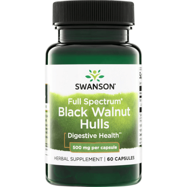 AKCIJA! BLACK WALNUT HULLS (Ljuske Crnog Oraha) Swanson 500 mg 60 Kapsula NAJBOLJE UPOTRIJEBITI DO 31.10.2026.