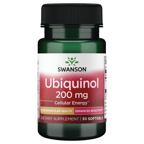 Kaneka Ubiquinol ( Ubikinol ) - Koenzim ( Coenzyme ) Q10 200 mg Swanson Kapsule Maksimalna Snaga - 30 Softgel Kapsula