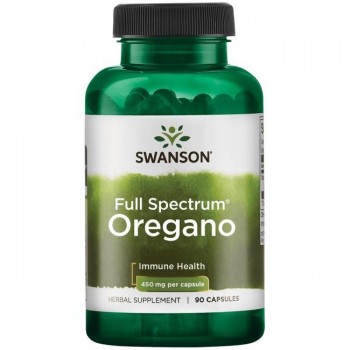origano 450 mg full spectrum - lišće origana kapsule - 90 kapsula swanson