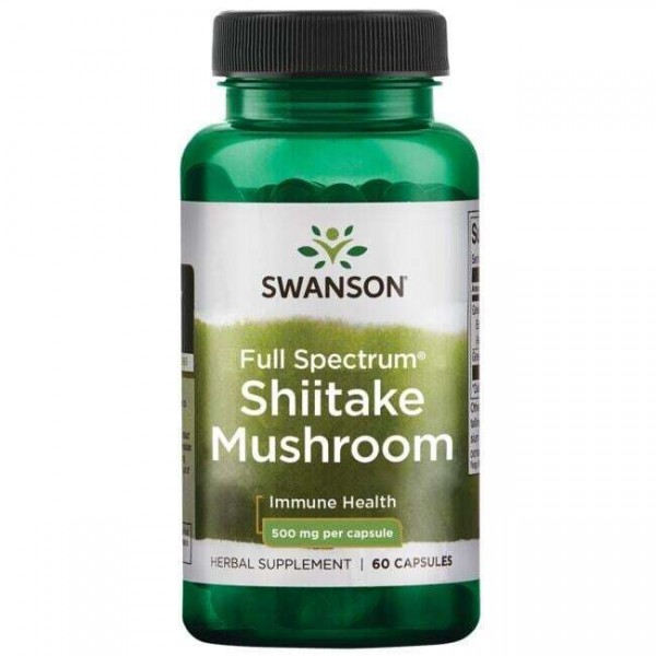 SHIITAKE - ŠITAKE Gljive ( Mirisna Aniska Gljiva, lat.Lentinula Edodes ) Kapsule  Swanson 500 mg - 60 Kapsula