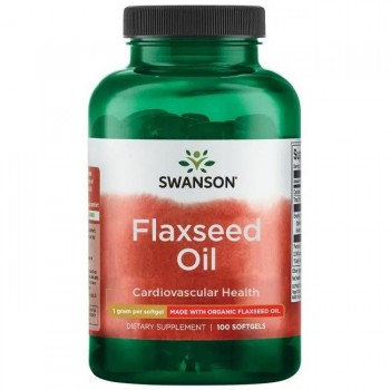 ORGANSKO LANENO ULJE (Ulje sjemenki lana, Flax seed oil) Kapsule Swanson 1000 mg - 100 Softgel Kapsula