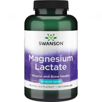 MAGNEZIJ - Magnezijev LAKTAT (Magnesium Lactate) Kapsule 84 mg Swanson - 120 Kapsula