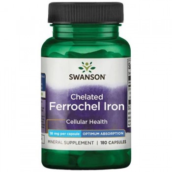 KELIRANO ŽELJEZO - Željezov Kelat Kapsule 18 mg ( Albion Ferrochel Iron Chelate ) Swanson  - 180 kapsula