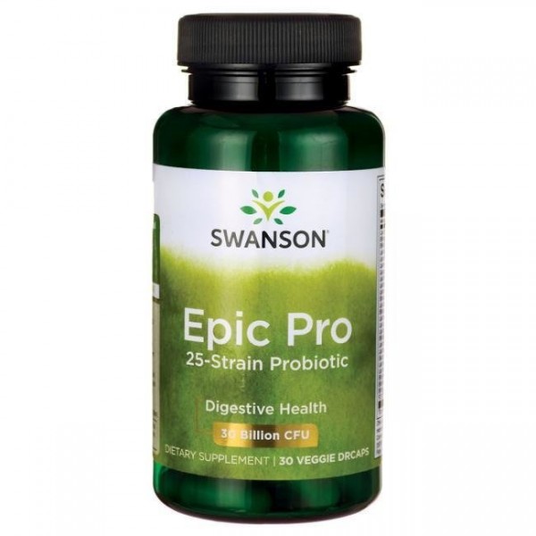 PROBIOTIK EPIC PRO 25-strain Kapsule Swanson - 25 Bakterijskih Sojeva - 30 Milijardi CFU - 30 Kapsula