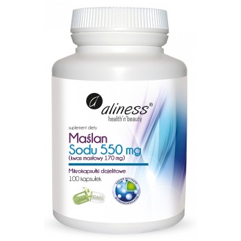 Aliness - Natrij Butirat 550mg - Maslačna Kiselina Kapsule 170 mg - 100 Vege Kapsula