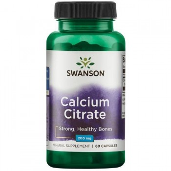 KALCIJ CITRAT Kapsule (Kalcijev citrat, Calcium Citrate) Swanson 200 mg - 60 Kapsula