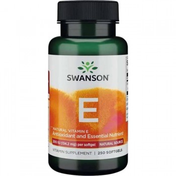 RASPRODAJA!!! Prirodni Vitamin E 200IU (134.2 mg) - Swanson Kapsule - 250 Softgel Kapsula - Rok upotrebe: 12/2022